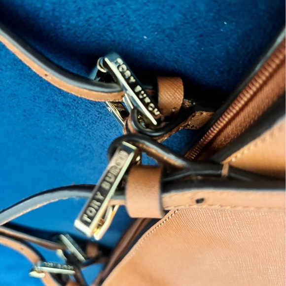 Tory Burch Mini Robinson Brown Leather Tote Bag - Picture 7 of 16